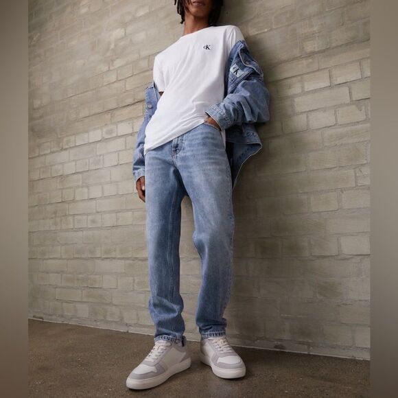 90s Vintage Calvin Klein CK Jeans Men’s 34 Straight Leg Light Wash Distressed - Picture 4 of 16